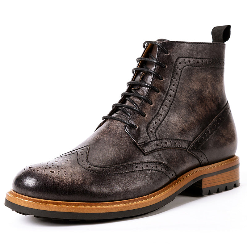 Men's casual handmade leather boots