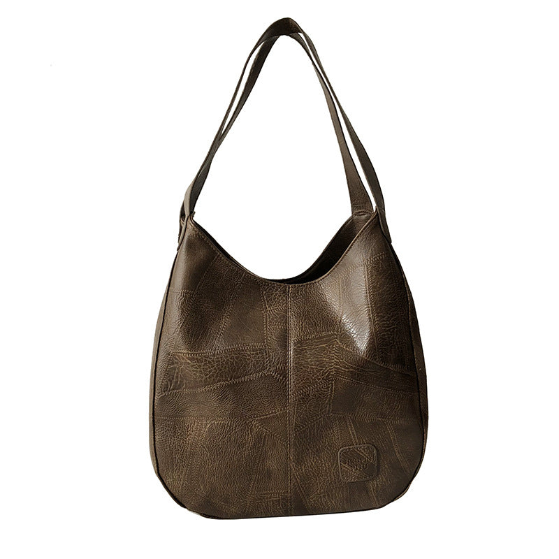 Tote Bag Artistic Simple Shoulder Handbag Multi-Compartment Leisure Women's Cross-Body Bag