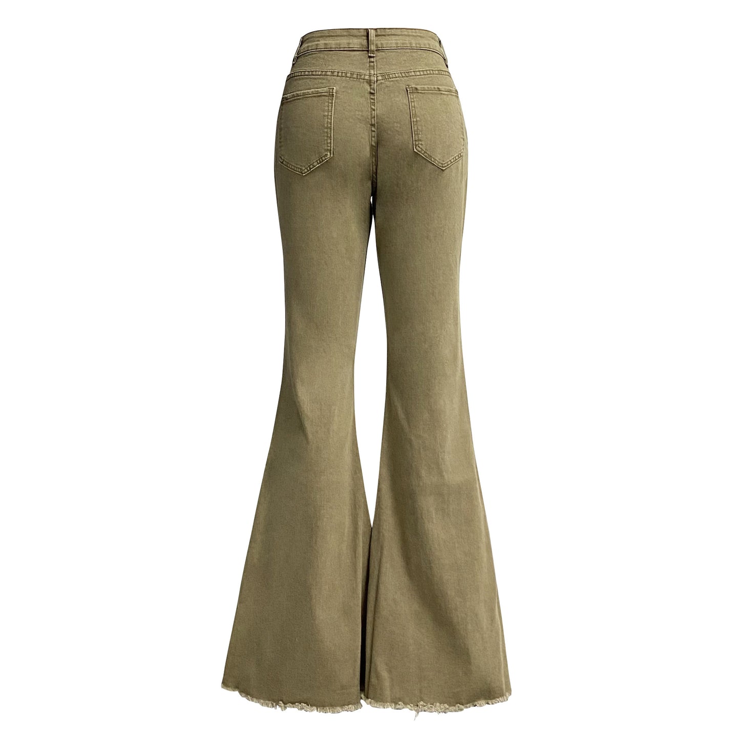 High Waist Floor-Length Vintage Flared Jeans