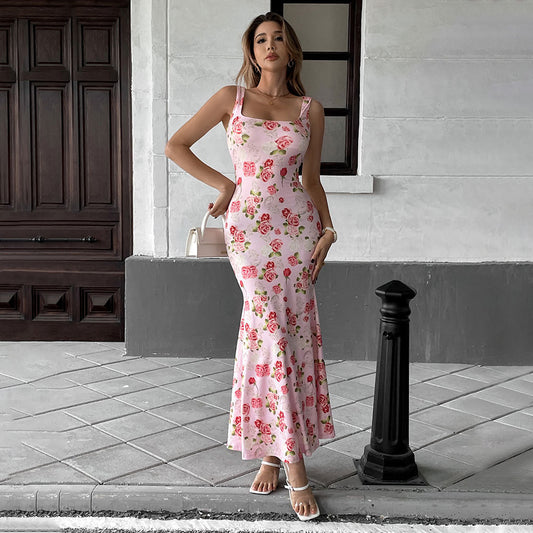 Floral Design Pink Dress