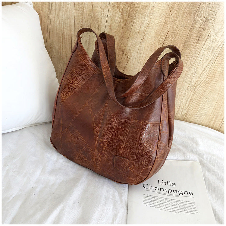 Tote Bag Artistic Simple Shoulder Handbag Multi-Compartment Leisure Women's Cross-Body Bag