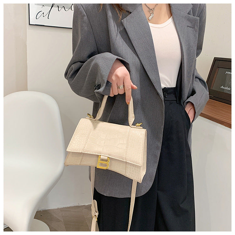 Hourglass Bag Crocodile Pattern Baguette Small Square