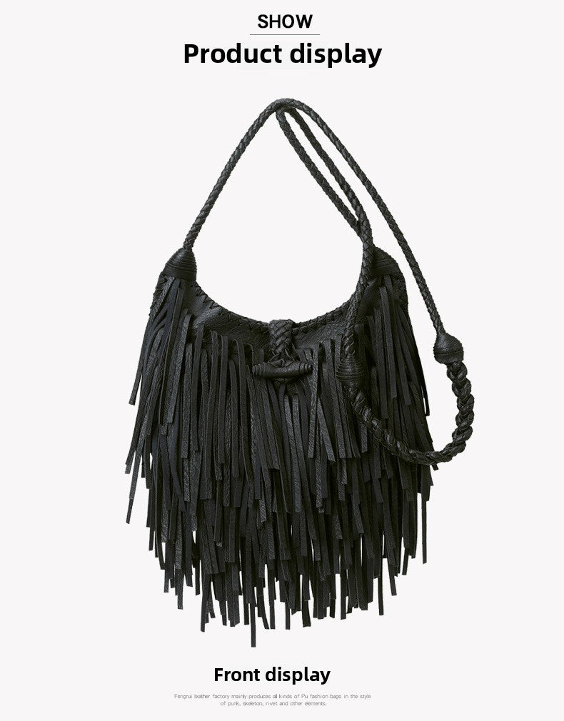 Messenger Bag Vintage Satchel Women's Tassel Bag Fashion Shoulder Bag New Handmade Bag
