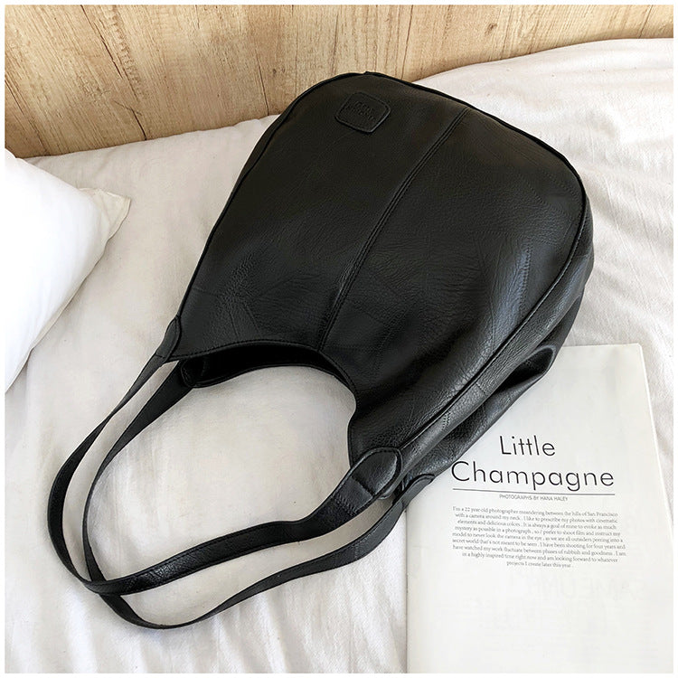 Tote Bag Artistic Simple Shoulder Handbag Multi-Compartment Leisure Women's Cross-Body Bag