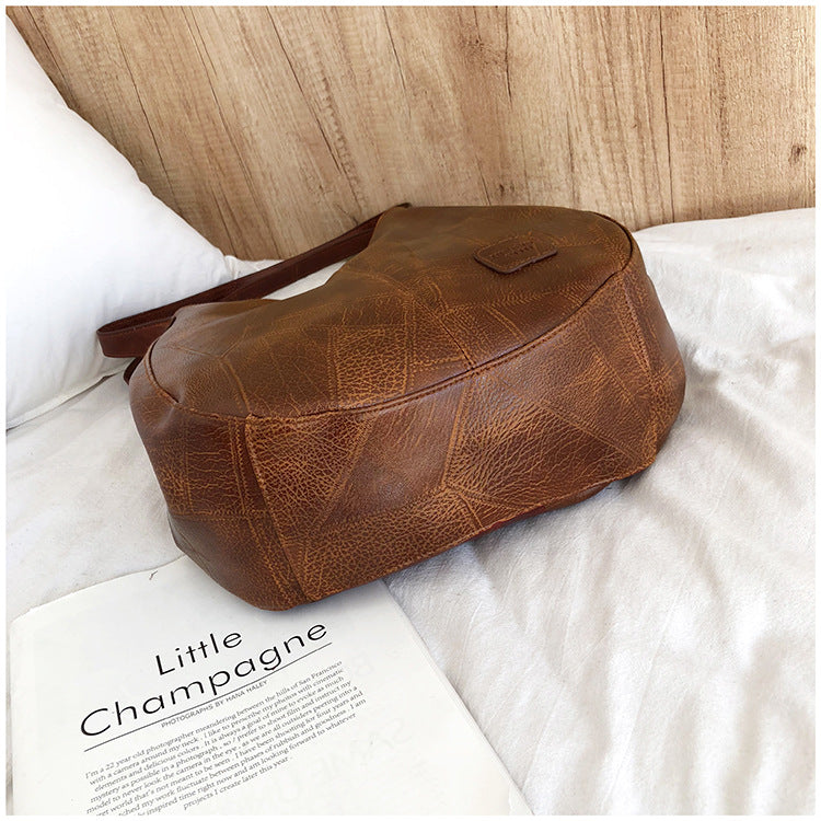Tote Bag Artistic Simple Shoulder Handbag Multi-Compartment Leisure Women's Cross-Body Bag