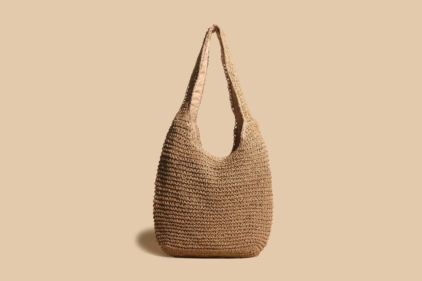 Korean Straw Bag Ins Style Rattan Woven Bag New Handmade Woven Bag Straw Woven Bag Single Shoulder Handbag for Women