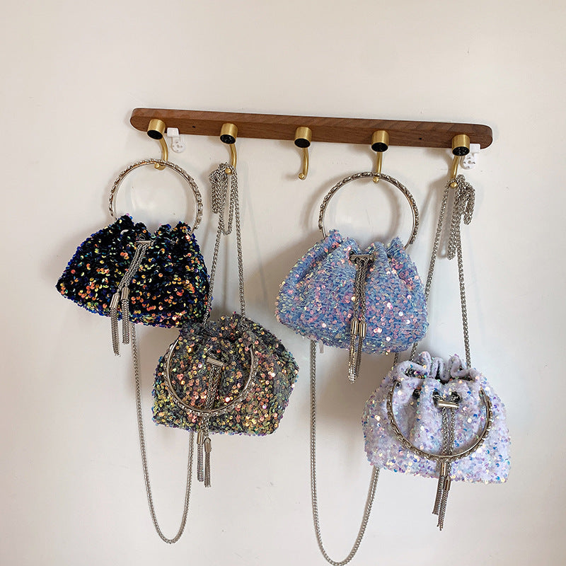 Sequin Bucket Bag Handbag All-Match Messenger Bag