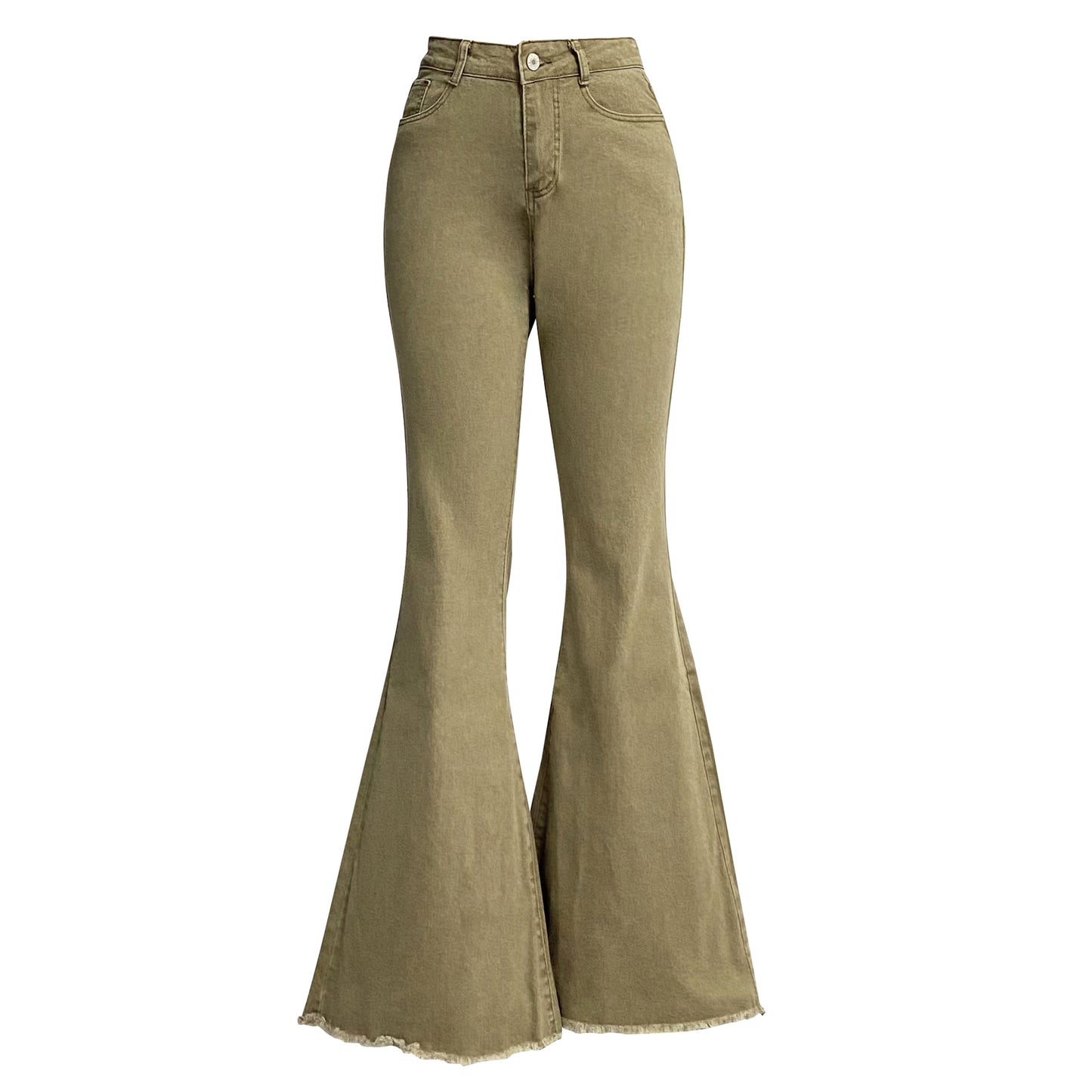 High Waist Floor-Length Vintage Flared Jeans