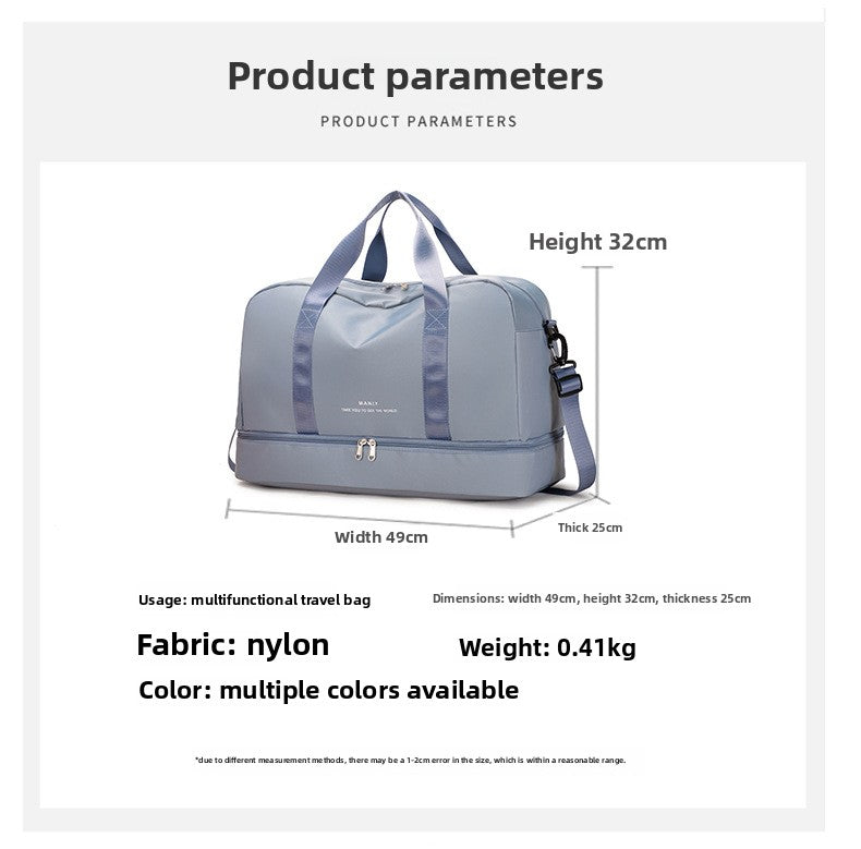Large Capacity Travel Bag for Short Trips, Lightweight Handbag, Dry and Wet Separation Gym Bag, Sports Bag