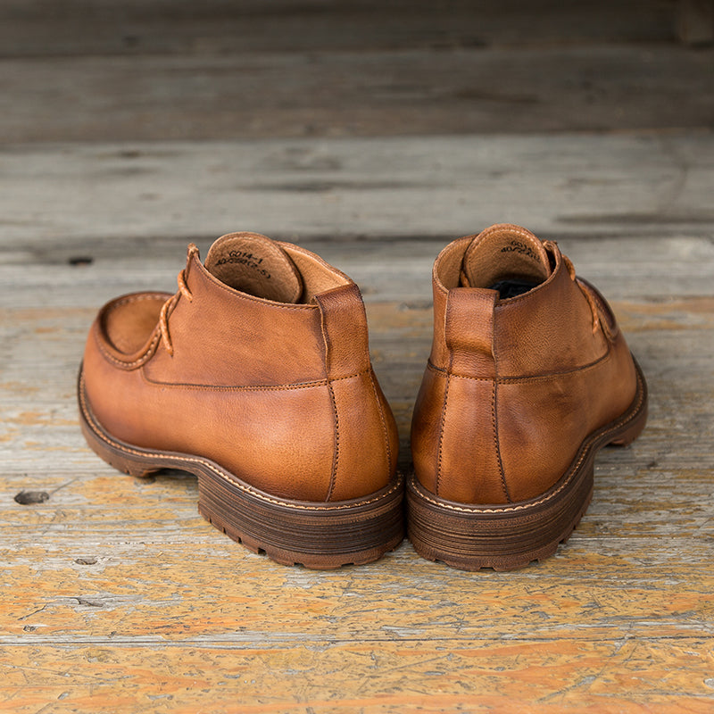 Hand-painted top layer cowhide high-tops for men