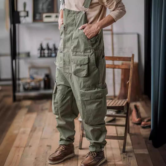 Retro Workwear Suspender Jumpsuit Men's Suspenders