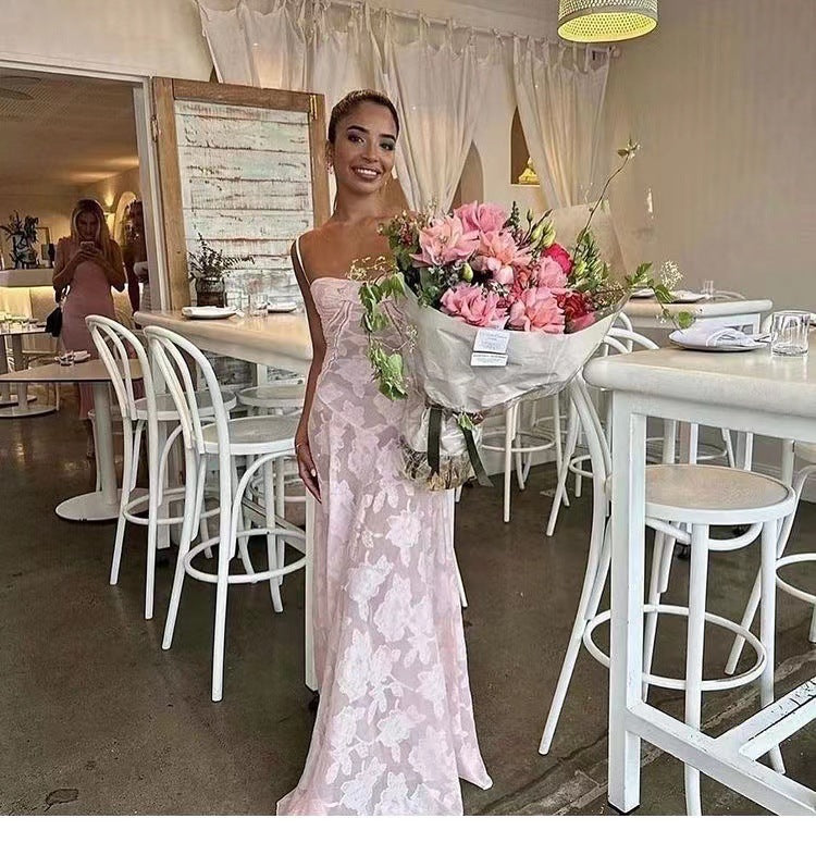 Sexy Beach Vacation Slim Fit Spaghetti Strap Floral Dress