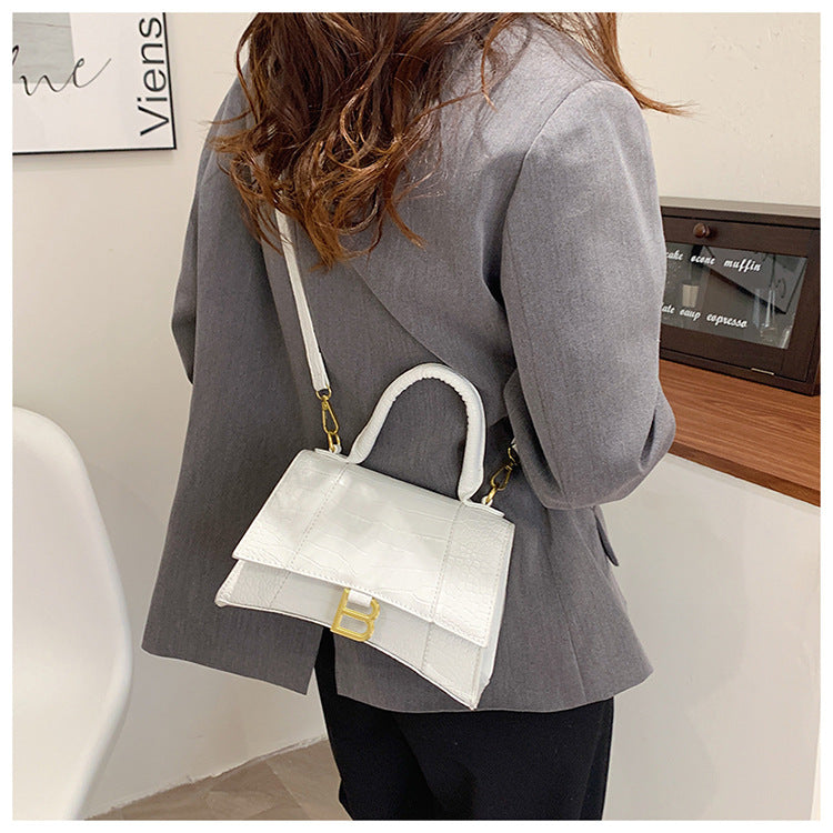 Hourglass Bag Crocodile Pattern Baguette Small Square