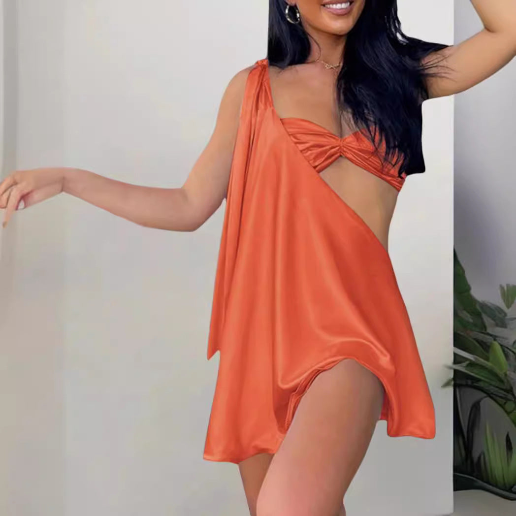 Sexy Hot Girl Shoulder Party Evening Dress Dress