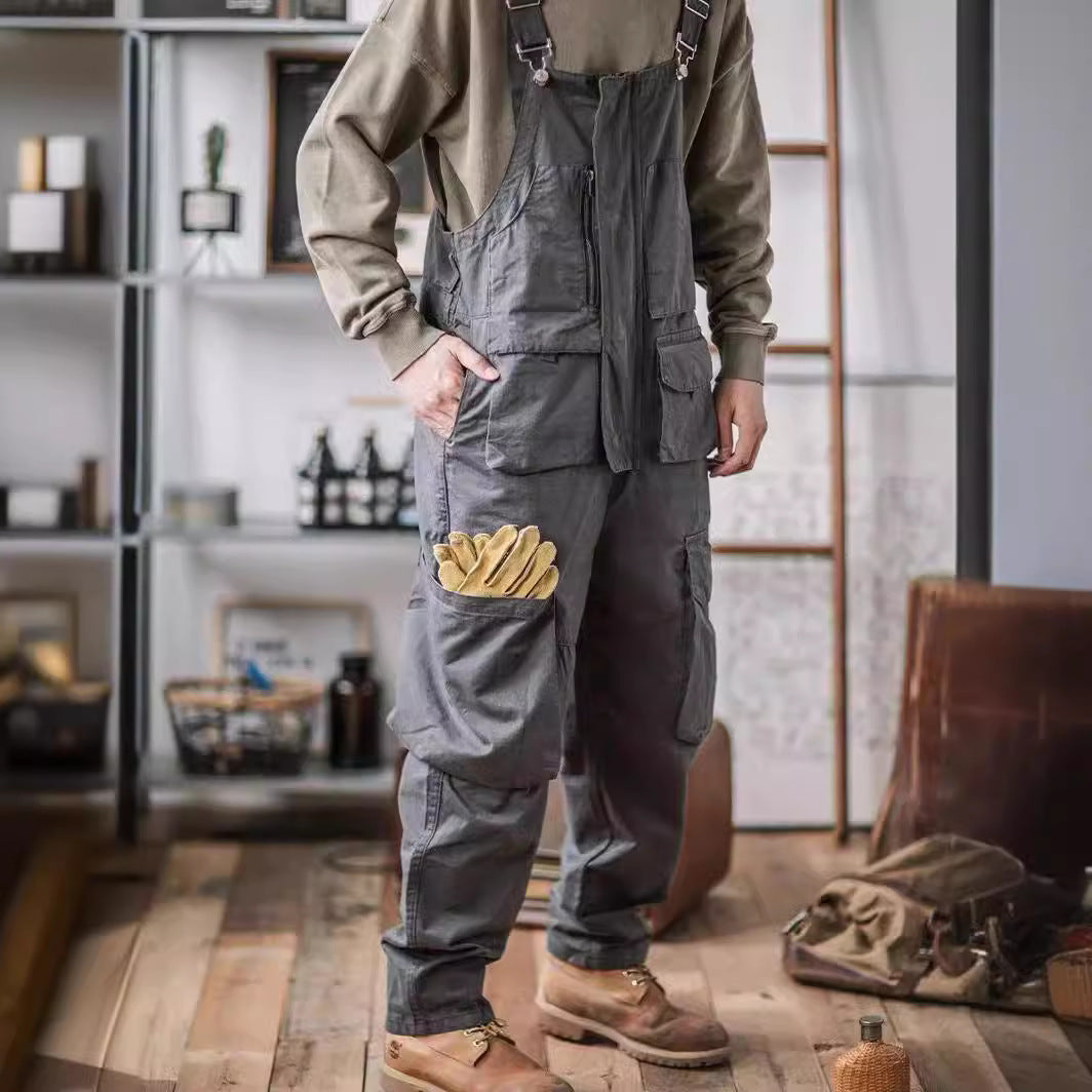 Retro Workwear Suspender Jumpsuit Men's Suspenders