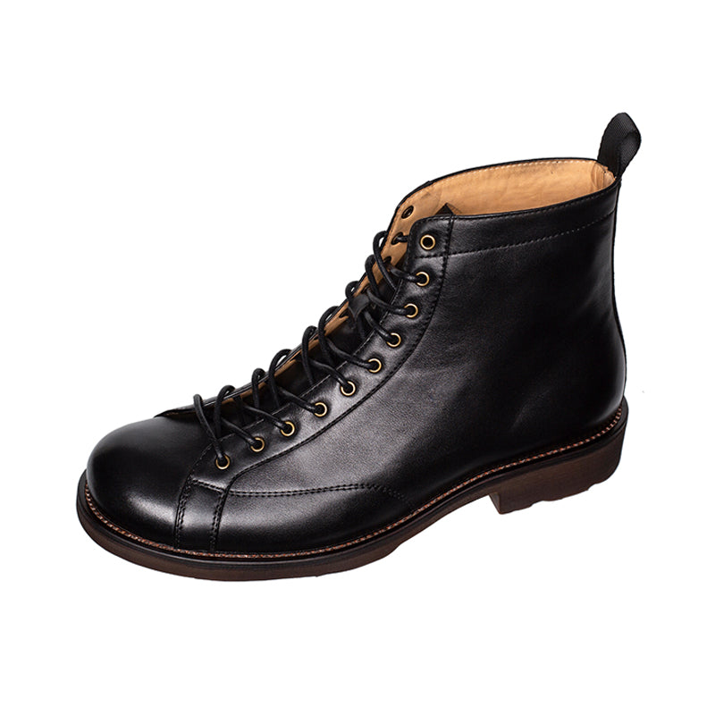 Casual men's shoes cowhide round toe leather boots