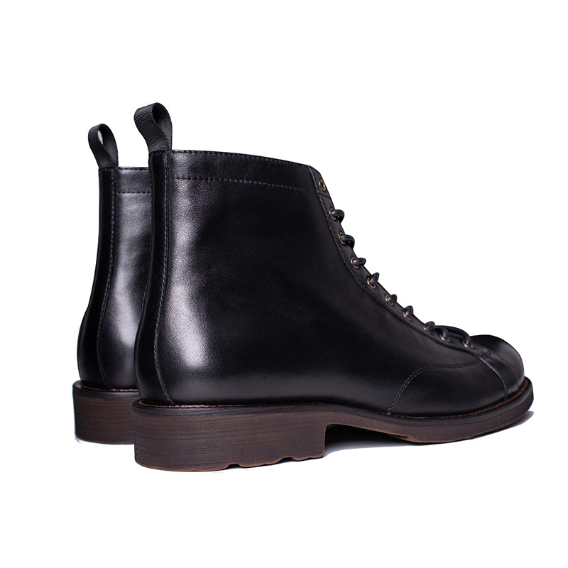 Casual men's shoes cowhide round toe leather boots