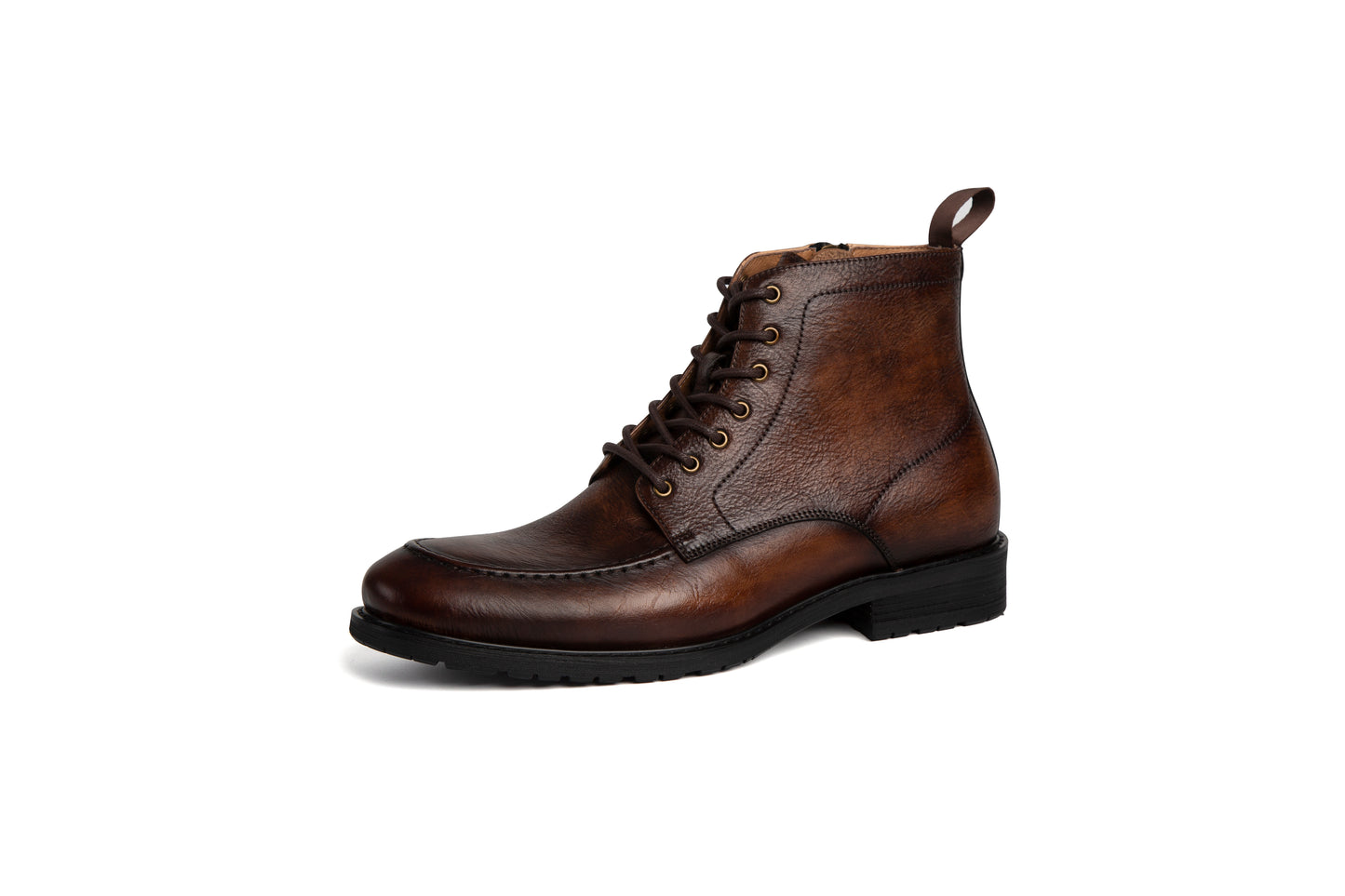 High top men's handmade leather boots