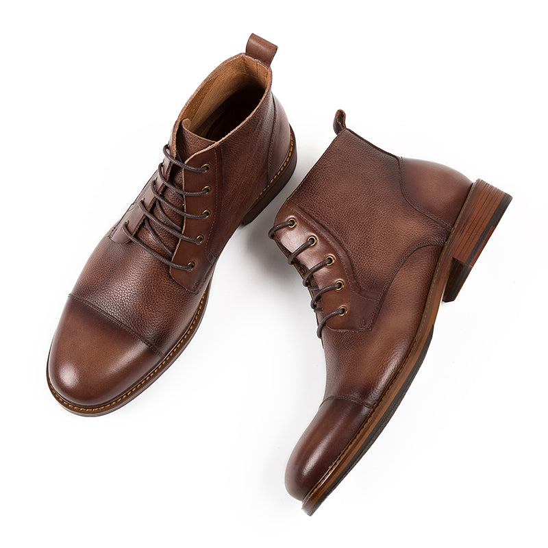 Handmade leather shoes men's high-top Doc Martens