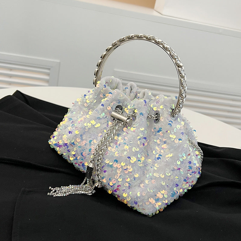 Sequin Bucket Bag Handbag All-Match Messenger Bag