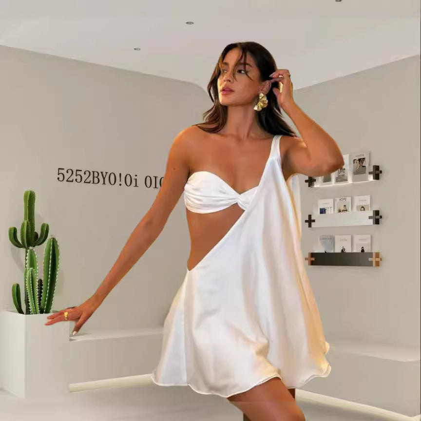 Sexy Hot Girl Shoulder Party Evening Dress Dress