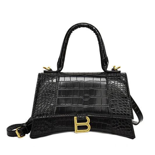 Hourglass Bag Crocodile Pattern Baguette Small Square