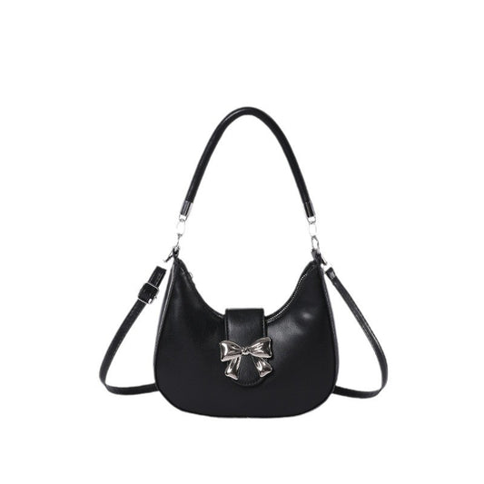 Bowknot Bag Crossbody Versatile Solid Color Underarm Women's Chain Bag