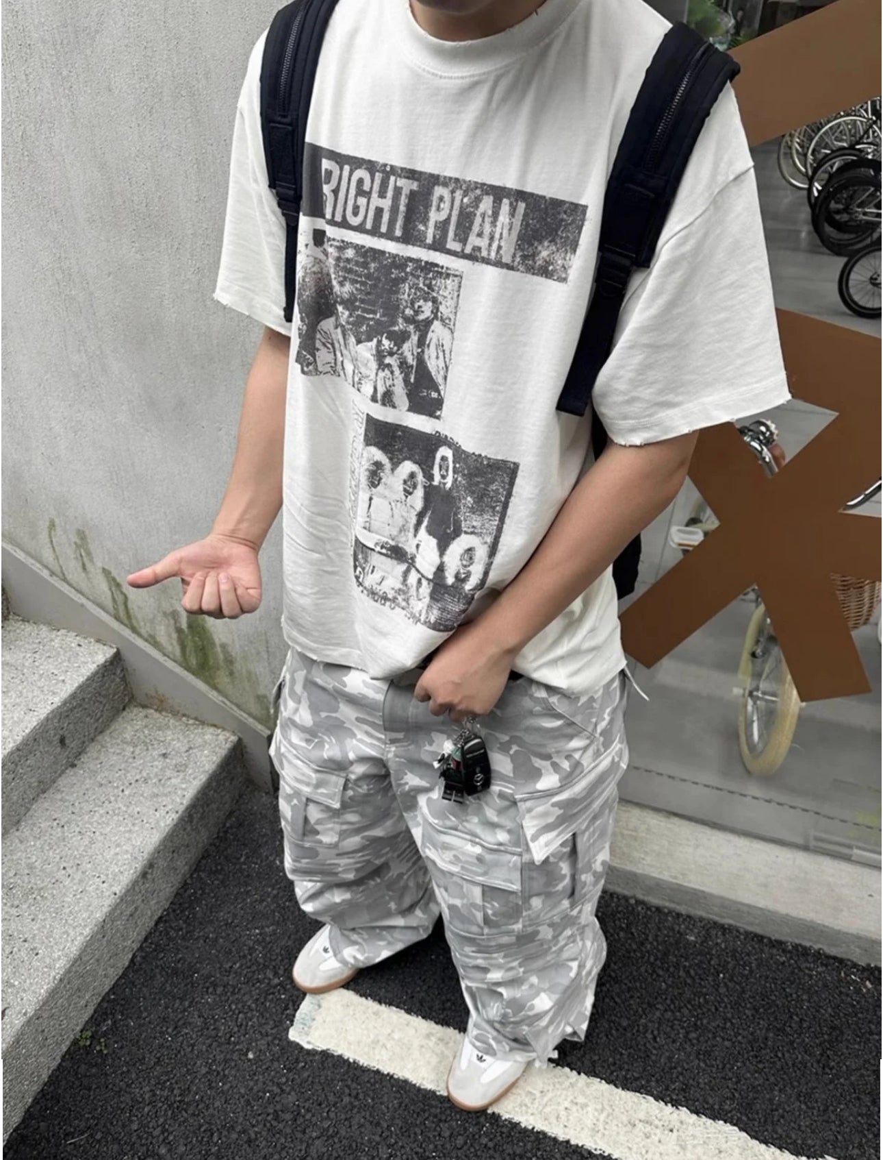 Far Camo Cargo Pant White Camo Multi-Pocket Wide-Leg Workwear Functional Trousers Tactical Paratrooper Pants Men