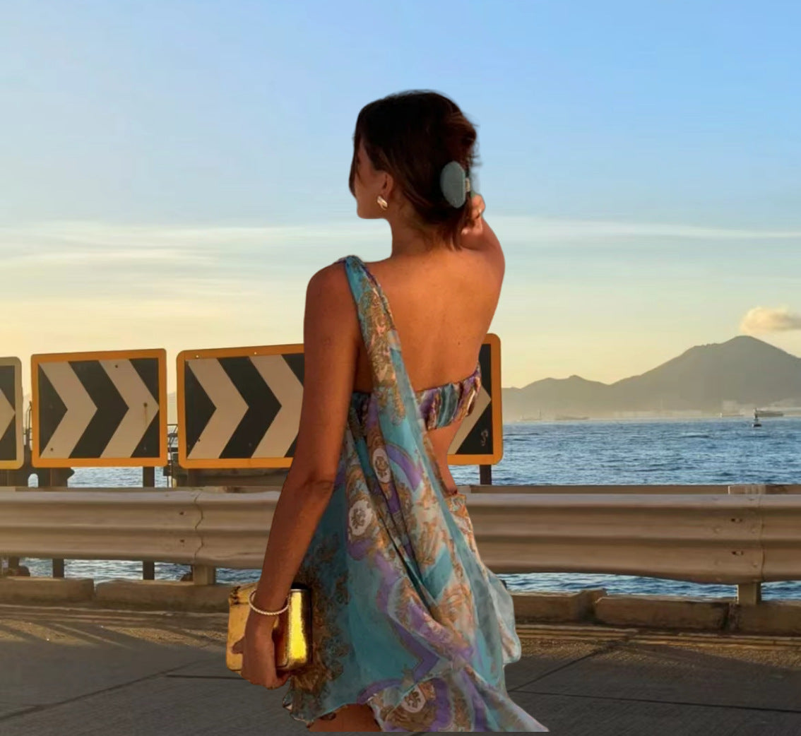 Sexy Hot Girl Shoulder Party Evening Dress Dress