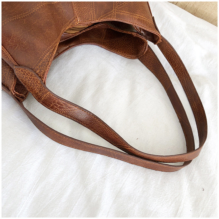 Tote Bag Artistic Simple Shoulder Handbag Multi-Compartment Leisure Women's Cross-Body Bag