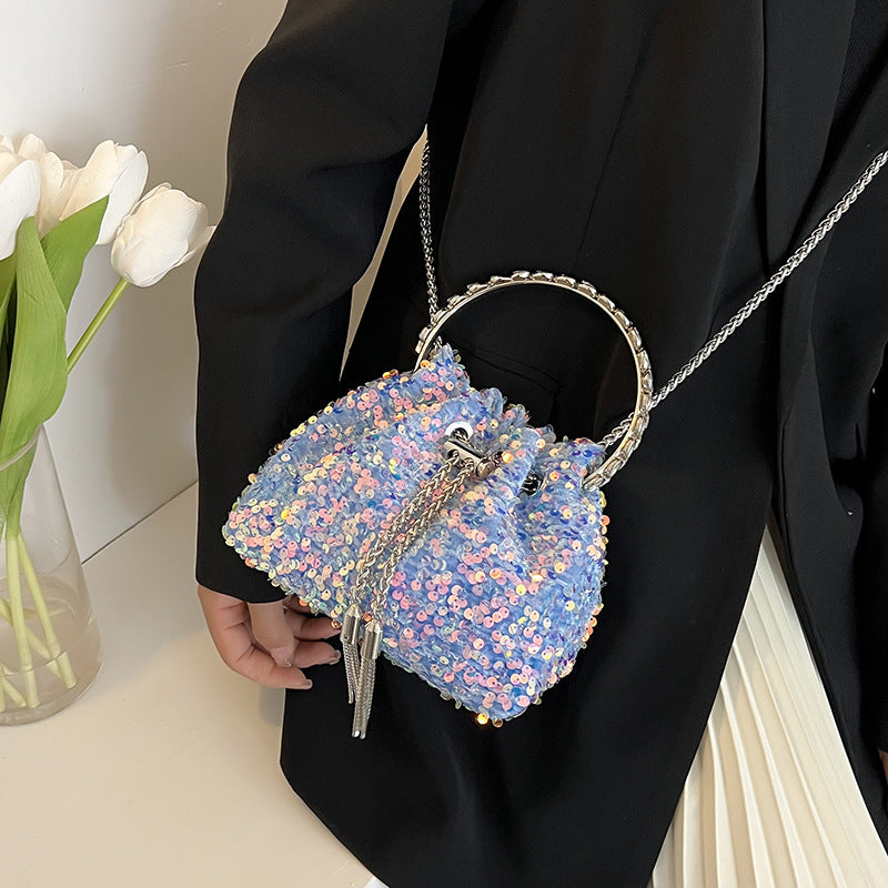 Sequin Bucket Bag Handbag All-Match Messenger Bag