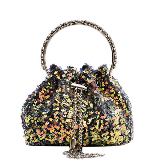 Sequin Bucket Bag Handbag All-Match Messenger Bag