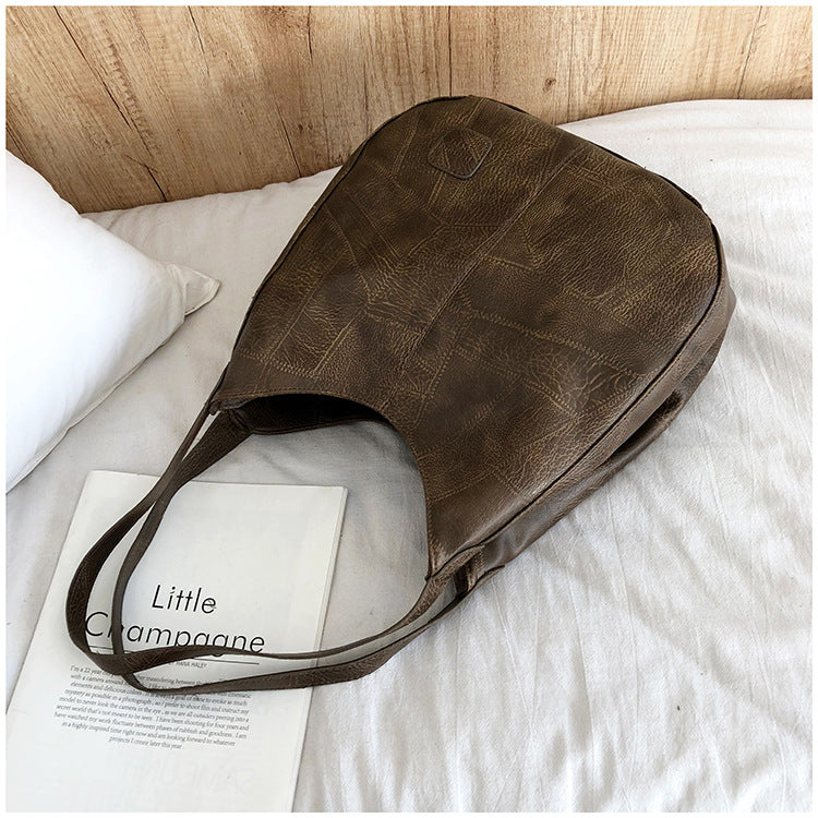 Tote Bag Artistic Simple Shoulder Handbag Multi-Compartment Leisure Women's Cross-Body Bag