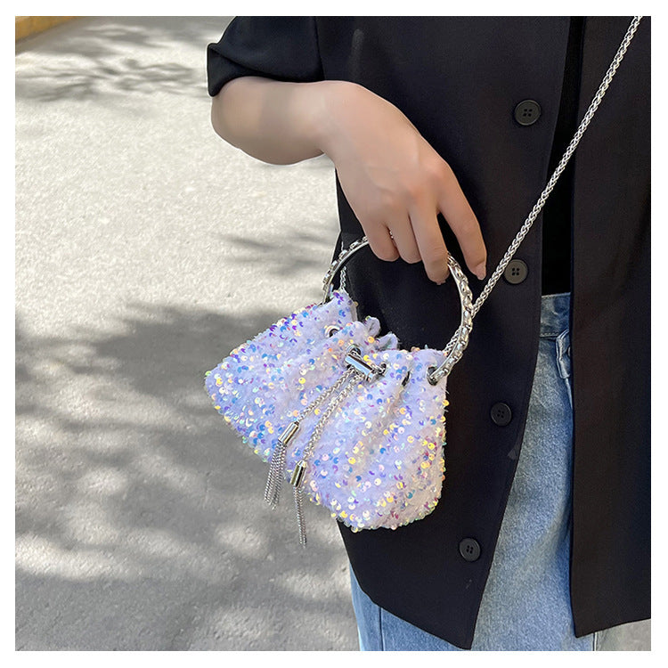 Sequin Bucket Bag Handbag All-Match Messenger Bag